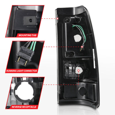 ANZO 2003-2006 Chevy Silverado 1500 LED Taillights Plank Style Black w/Smoke Lens 311328