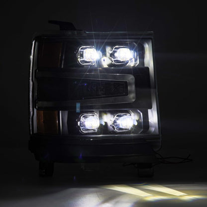 AlphaRex 16-18 Chevrolet Silverado 1500 NOVA-Series LED Projector Headlights Black