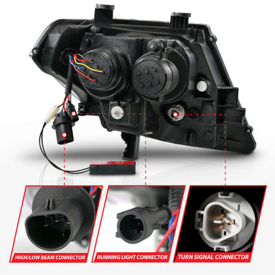 ANZO 09-20 Nissan Frontier Chrome Projector Plank Style DRL w/ Switchback & Sequential LED DRL 111598
