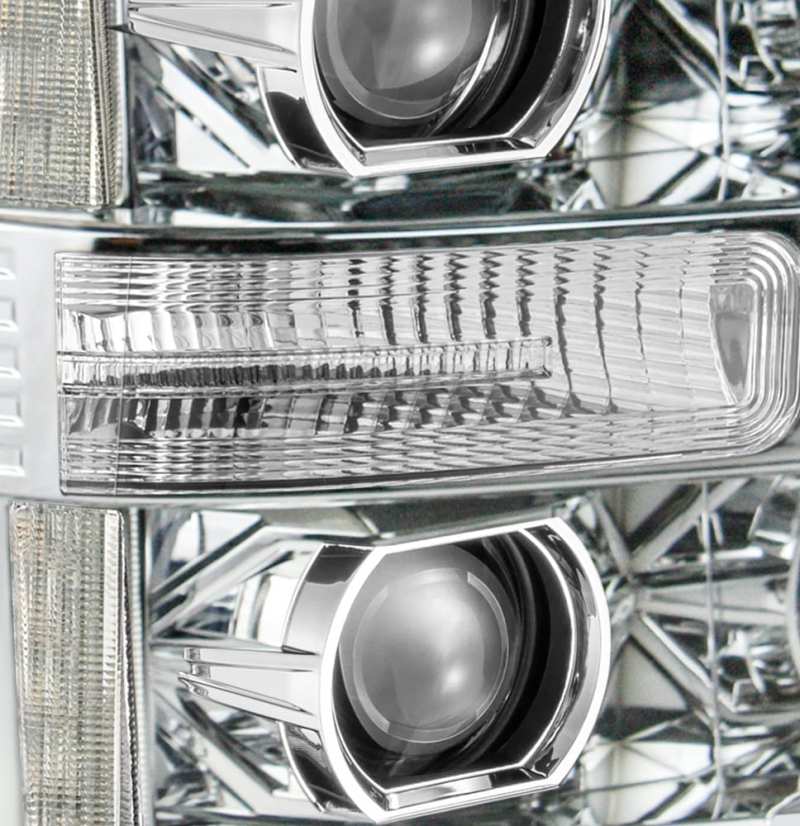 AlphaRex 11-16 Ford Super Duty PRO-Series Halogen Projector Headlights Chrome