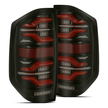 AlphaRex 14-21 Toyota Tundra LUXX-Series LED Tail Lights Black-Red