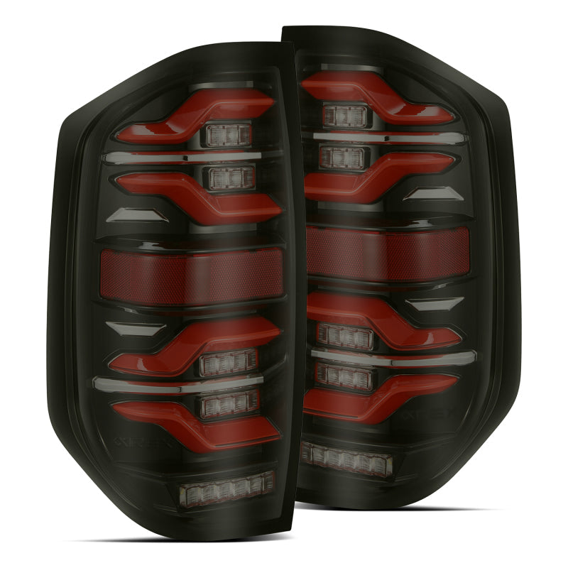 AlphaRex 14-21 Toyota Tundra LUXX-Series LED Tail Lights Black-Red