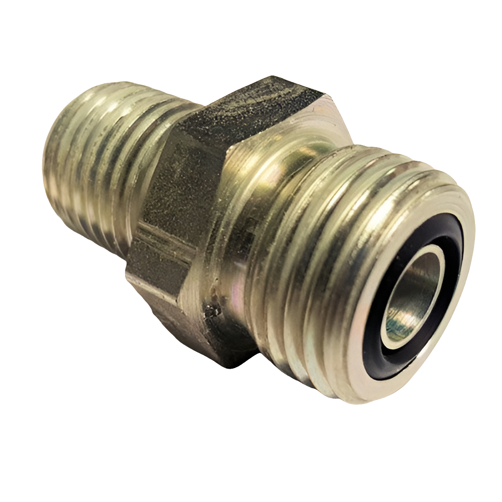 ~6 O-RING FACE SEAL TO 1/4" NPT FITTING (STOCK OIL LINE 24V/COMMON RAIL TO 1/4NPT ADAPTOR)