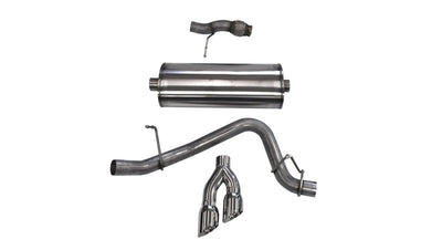 Corsa Performance Cat Back Exhaust, Sport, 3in, Single Side Twin Polished 4in Tips, 2015