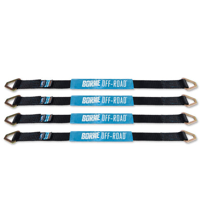 Borne Off-Road Vehicle Ratchet Tie-Down Kit (4 pack) Black BNRTC-TD-4BK