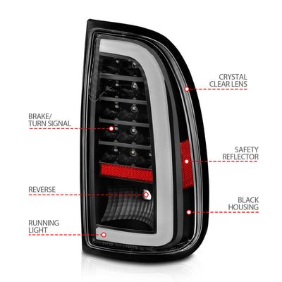 ANZO 00-06 Toyota Tundra LED Taillights w/ Light Bar Black Housing Clear Lens 311411