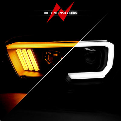 Anzo Toyota Tacoma '16-18 Projector Plank Style Switchback H.L Black Amber