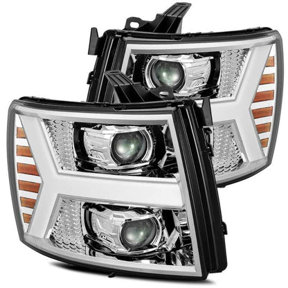 AlphaRex 07-13 Chevrolet Silverado LUXX-Series LED Projector Headlights Chrome