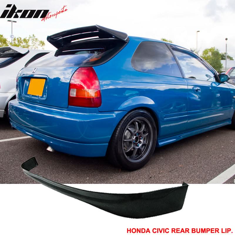Fits Honda Civic EK 99-00 3Dr PP Front + Rear Bumper Lip Spoiler
