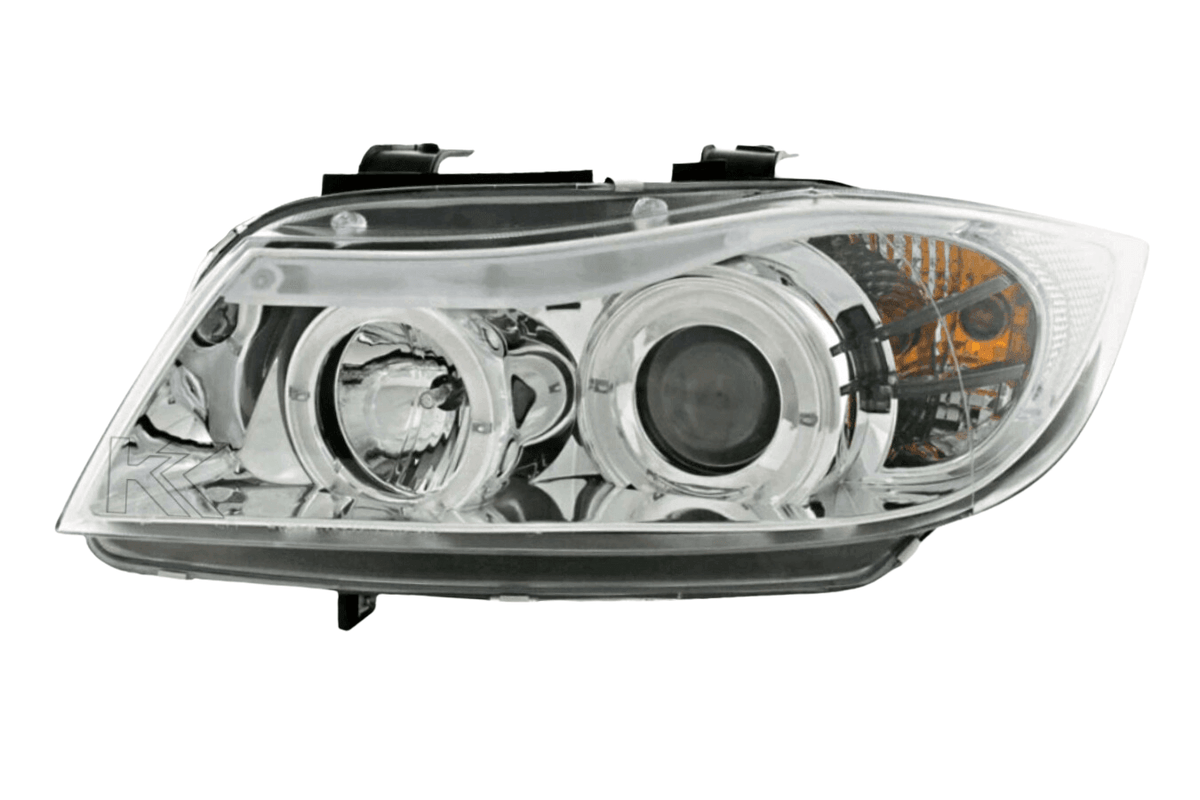 BMW 3-series E90 E91 Chrome Angel Eyes LED Headlight Set (2005-2012)