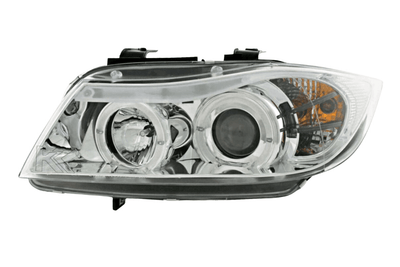 BMW 3-series E90 E91 Chrome Angel Eyes LED Headlight Set (2005-2012)