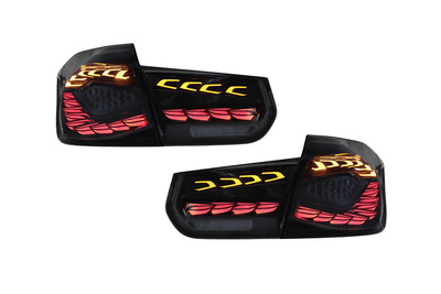 BMW 3 Series F30 F35 F80 Black Dragon Scale LED Tail Lights (2012-2019)