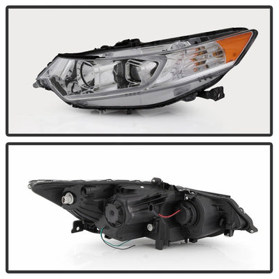SPYDER xTune 09-14 Acura Projector Headlights - Light Bar DRL - Chrome (PRO-JH-ATSX09-LB-C) 9042225