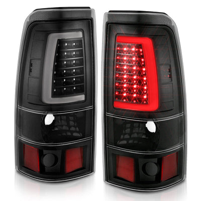 ANZO 2003-2006 Chevy Silverado 1500 LED Taillights Plank Style Black w/Clear Lens 311333