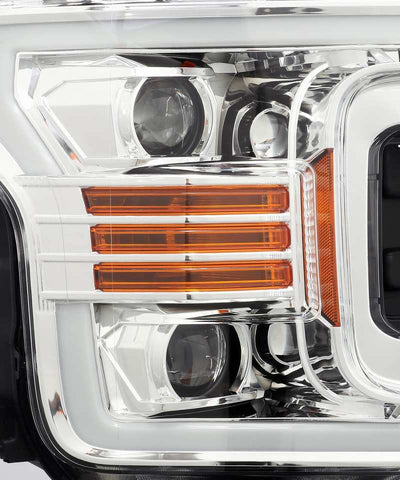 AlphaRex 18-19 Ford F-150 PRO-Series Projector Headlights Plank Style Chrm w/Activ Light/Seq Signal 880187 *Discontinued