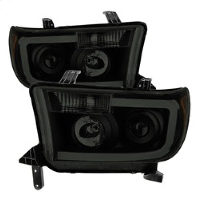 SPYDER Xtune Toyota Tundra 07-13 LED Light Bar Projector Headlights Black Smoked PRO-JH-TTU07-LED-BSM 9030413