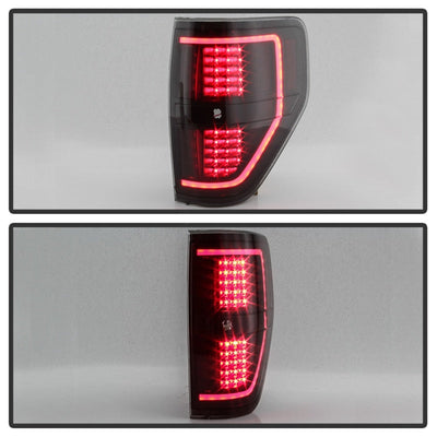 SPYDER xTune 09-14 Ford F-150 Light Bar LED Tail Lights - Black Smoke (ALT-JH-FF15009-LBLED-BSM) 9042195
