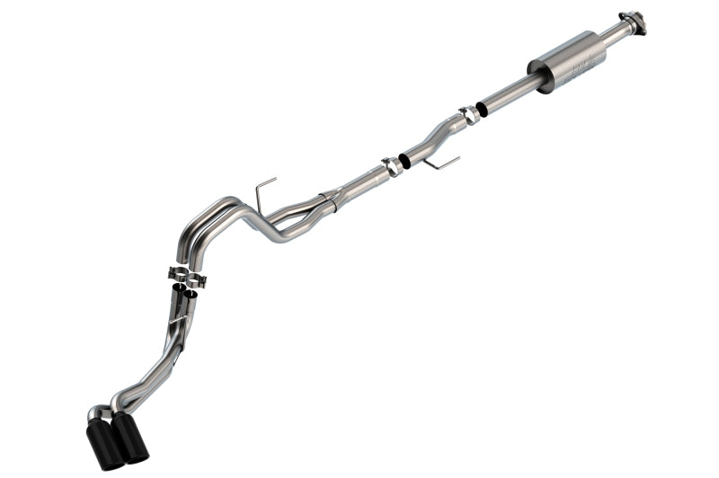 Borla F-150 2021 2.7L/3.5L 4dr CC SB EC STB Lar/KingR/Plnm/LTD 3/2.25 DSE CB S-Type BLK CHR Tips 140871BC