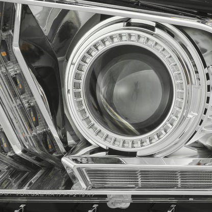 AlphaRex 10-12 Ford Mustang PRO-Series Halogen Projector Headlights Chrome