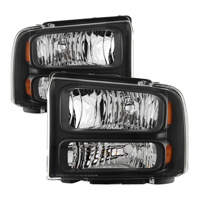 SPYDER Xtune Ford F250 F350 F450 Superduty Excursion 99-04 Headlights Black HD-JH-FF25099-HA-BK 9032998