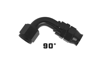 Aeromotive PTFE Hose End - AN-08 - 90 Deg - Black Anodized 15355