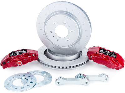 Alcon 2010+ Ford F-150 360x32mm Rotors 4-Piston Red Calipers Rear Brake Upgrade Kit BKR5059D07