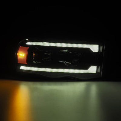 AlphaRex 02-05 Dodge Ram PRO-Series Halogen Projector Headlights Alpha-Black