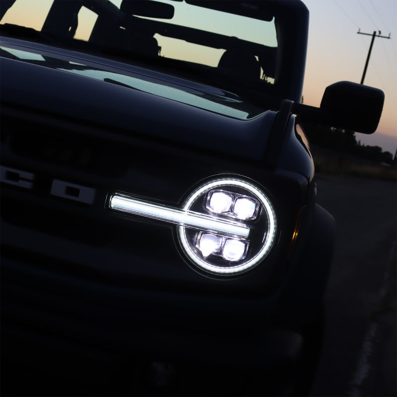 AlphaRex 21-23 Ford Bronco / 22-23 Bronco Raptor NOVA-Series LED Projector Headlights Black