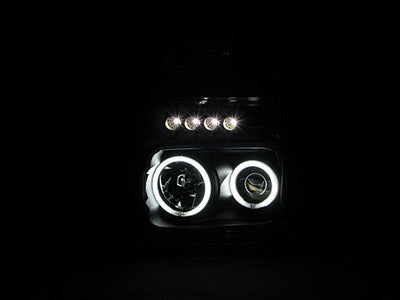 Anzo 2008-2010 Ford F-250 Projector Headlights w/ Halo Black (CCFL)