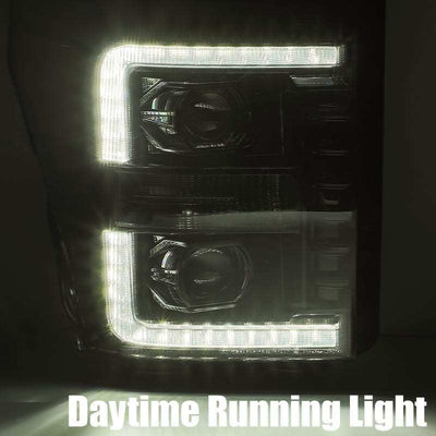 AlphaRex 11-16 Ford Super Duty PRO-Series Halogen Projector Headlights Chrome