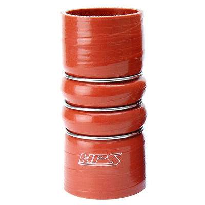 HPS Performance Products HPS 2-1/2" ID, Silicone Charge Air Cooler CAC Hose Double Hump Coupler Bellow Hot Side, Ultra High Temp 4-ply Aramid Reinforced