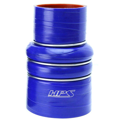 HPS Performance Products HPS 2-1/2" - 3" ID, 6" Length, Silicone Charge Air Cooler CAC Hose Double Hump Reducer Coupler Bellow Cold Side, High Temp 4-ply Reinforced, 63mm - 76mm ID