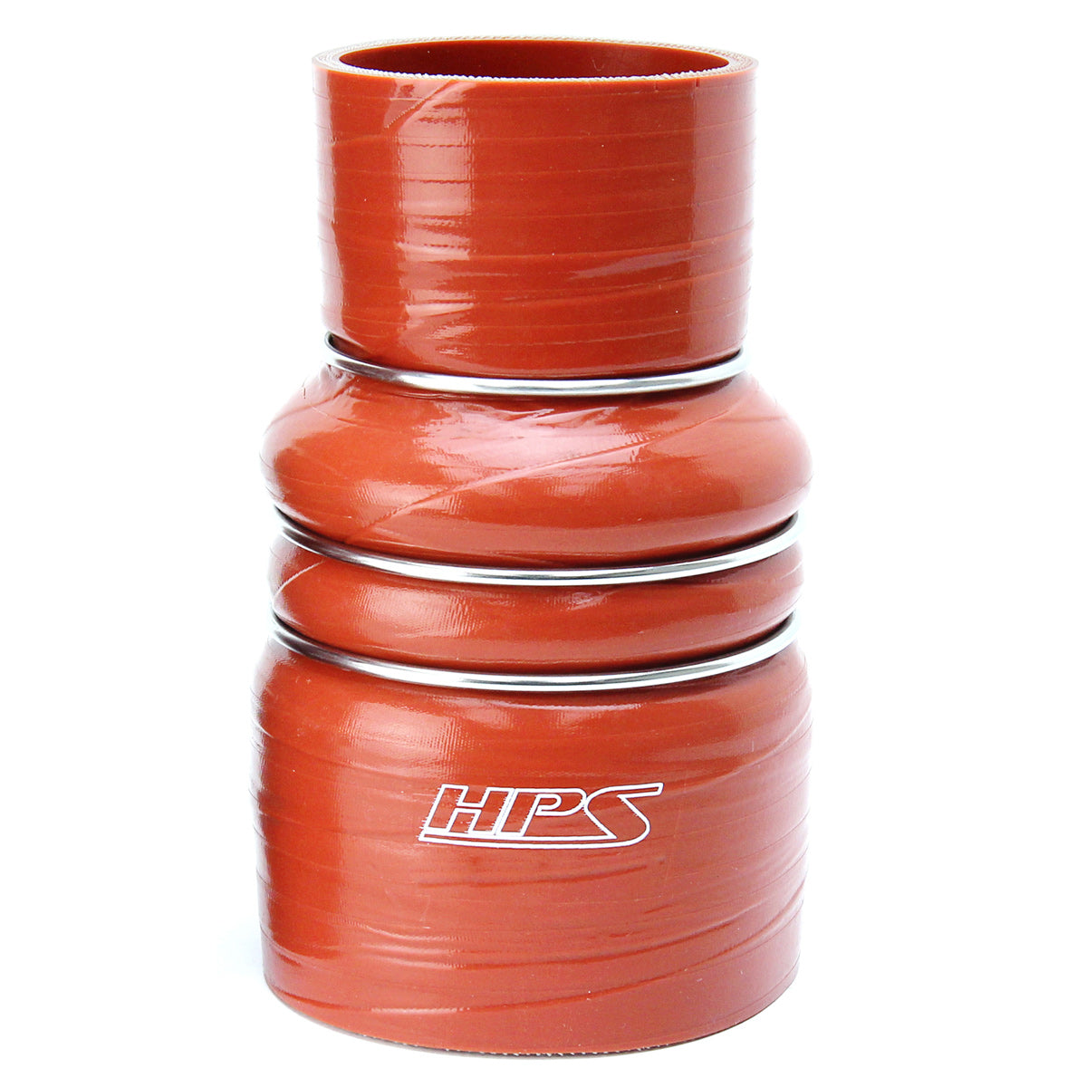 HPS Performance Products HPS 2-3/4" - 3-1/2" ID, 6" Length, Silicone Charge Air Cooler CAC Hose Double Hump Reducer Coupler Bellow Hot Side, Ultra High Temp 4-ply Aramid Reinforced, 70mm - 89mm ID