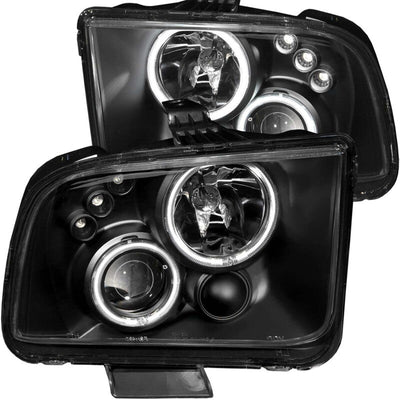 Anzo 2005-2009 Ford Mustang Projector Headlights w/ Halo Black