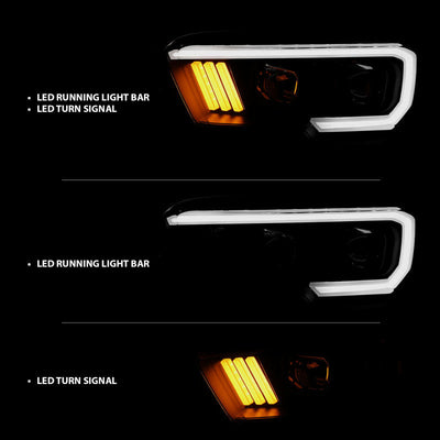 Anzo  16-17 Toyota Tacoma Projector Headlights w/ Plank Style Design