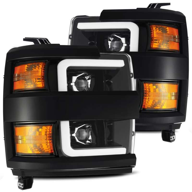 AlphaRex 15-19 Chevrolet Silverado 2500HD/3500HD PRO-Series Halogen Projector Headlights Jet Black