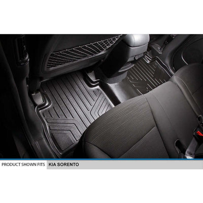 SMARTLINER Custom Fit Floor Liners For 2014-2015 Kia Sorento (with 3rd Row Seats) - Black / 2 Row Floor Mat Liner Set & Cargo Liner Behind the 2nd Row