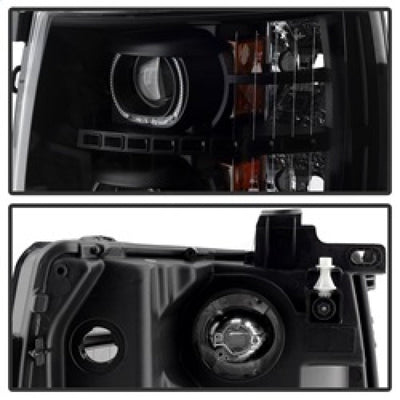 SPYDER Xtune Chevy Silverado 1500/2500/3500 07-13 LED Halo Projector Headlights Black PRO-JH-CSIL07-CFB-BK 9032189