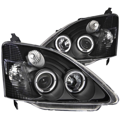Anzo 2002-2004 Honda Civic Projector Headlights w/ Halo Black