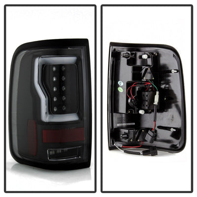Spyder 04-08 Ford F-150 Projector Tail Lights - Light Bar DRL LED - Black ALT-YD-FF15004V2-LBLED-BK 5084170