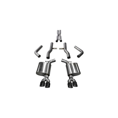 Corsa 15-17 Dodge Challenger Hellcat Dual Rear Exit Extreme Exhaust w/ 3.5in Black Tips