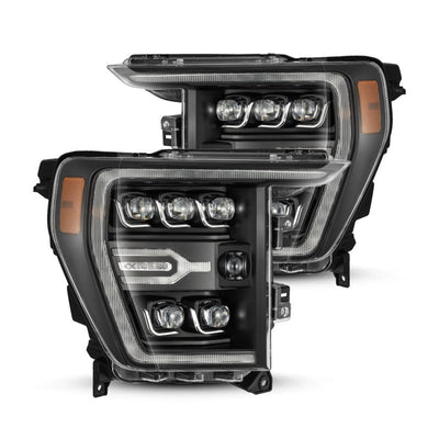 AlphaRex 21-22 Ford F-150 NOVA LED Proj Headlights Plank Style Blk w/Activ Light/Seq Signal 880137 *Discontinued