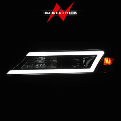 ANZO 14-20 Chevrolet Impala Square Projector LED Bar Headlights w/ Black Housing 121574