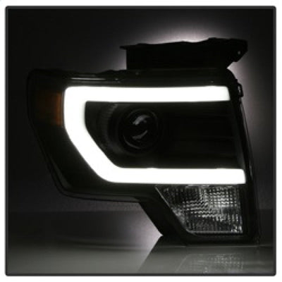 SPYDER xTune Ford F150 Projector Headlights - Light Bar DRL - Black PRO-JH-FF15009-LBDRL-BK 9037252