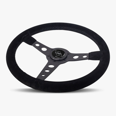 The Daytona | Black Alcantara Suede | Black Spoke | Black Stitch