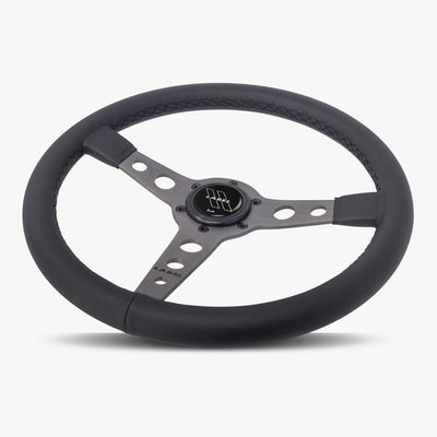 The Daytona | Black Leather | Graphite Spoke | Black Stitch