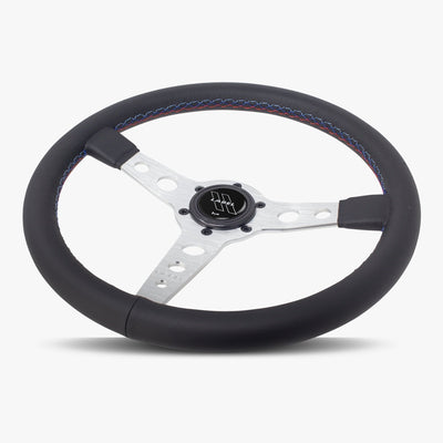 The Daytona | Black Leather | Silver Spoke | Bavarian Stitch