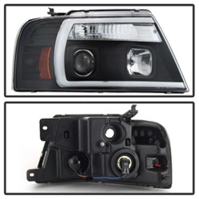Spyder 04-08 Ford F-150 Projector Headlights - Light Bar DRL - Black PRO-YD-FF15004V2-LB-BK 5084484