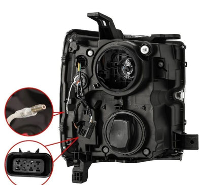 AlphaRex 15-19 Chevy Silverado 2500/3500 LUXX-Series Proj. Headlights Blk w/Actv SeqSig & SBDRL 880098 *Discontinued