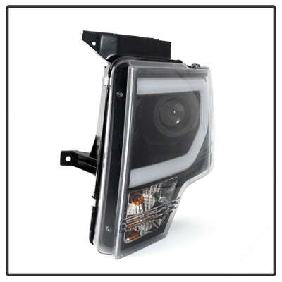 Spyder Ford F150 13-14 Projector Factory Xenon Model- Light Bar DRL Blk PRO-YD-FF15013-LBDRL-HID-BK